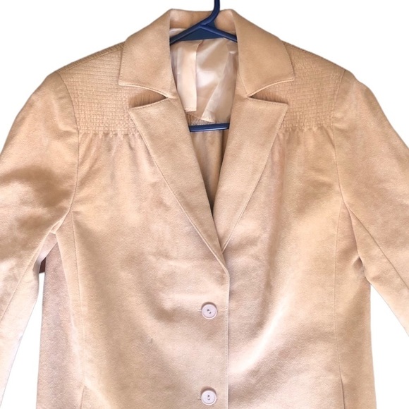 VINTAGE Brodkin Ultrasuede beige jacket camel size medium lightweight - Picture 6 of 7